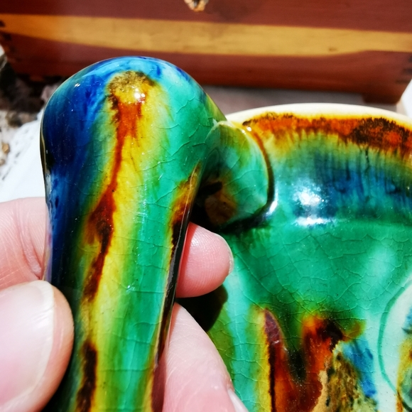 Vintage Wilfrid Roberge Pottery Mulicolour Slip Glaze Mug - Picture 16 of 16